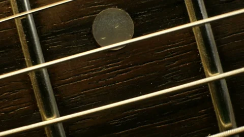 Guitar neck, macro shooting Stock Footage 86279382