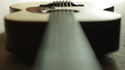 Guitar neck out of focus Stock Footage 38550681