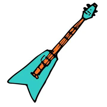 The guitar pattern is pink. seamless pattern of hand-drawn guitar for metal Stock Illustration