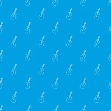 Guitar pattern seamless blue Stock Illustration