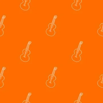 Guitar pattern vector orange Illustrazione stock