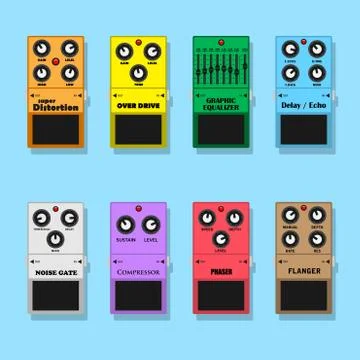 Guitar pedals Stock Illustration