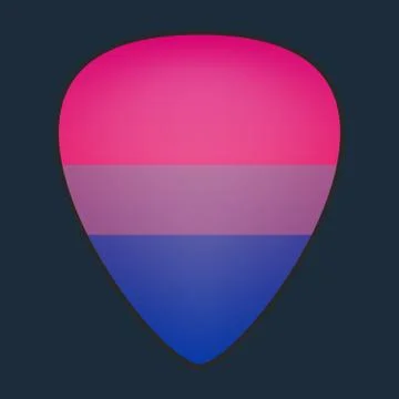Guitar pick with a bisexual pride flag Stock Illustration