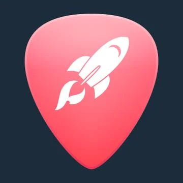 Guitar pick with a rocket Stock Illustration