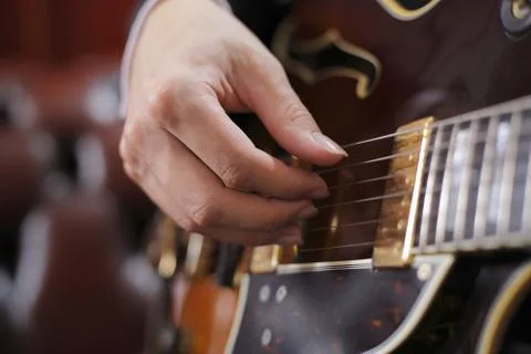 Guitar picking Foto stock
