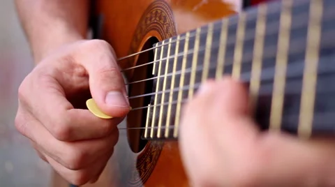 Guitar picking with sound Stock Footage 43505560