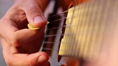 Guitar picking with sound Video stock 43505862