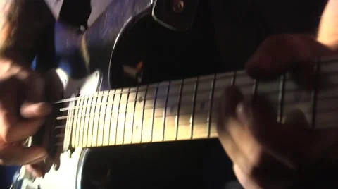 Guitar player close up Stock Footage 43153647