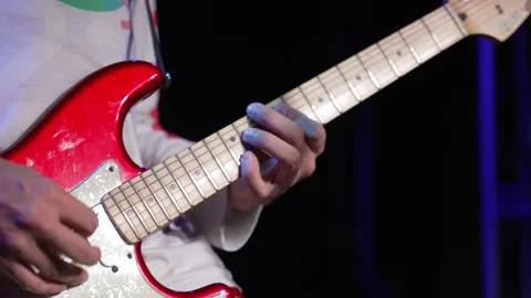 Guitar player close up Stock Footage 165996924