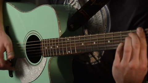 Guitar player close up music Stock Footage 101895600