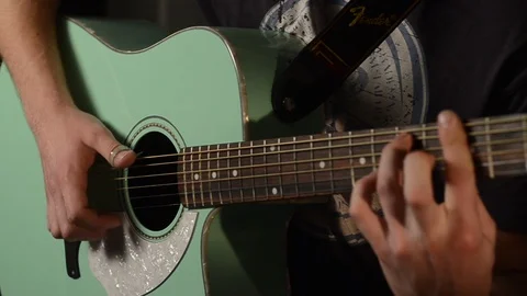 Guitar player close up music Stock Footage 101895630