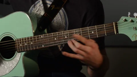 Guitar player close up music Stock Footage 101895664