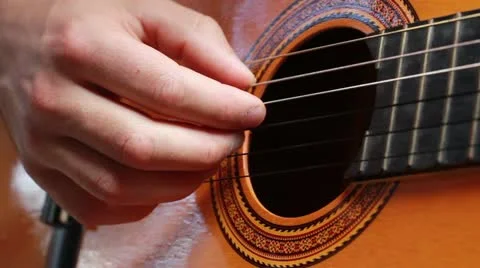 Guitar player closeup Video stock 11472539