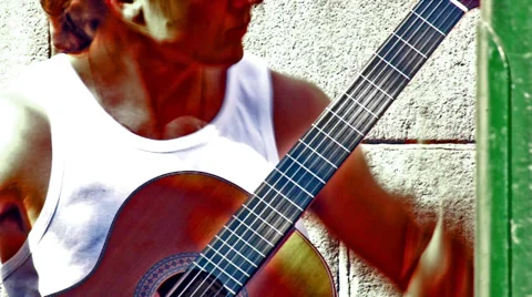 Guitar Player Stock Footage 27972894