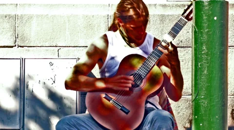 Guitar Player Stock Footage 27974322