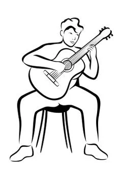 Guitar player Stock Illustration
