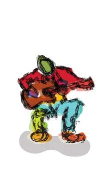 Guitar Player Stock Illustration