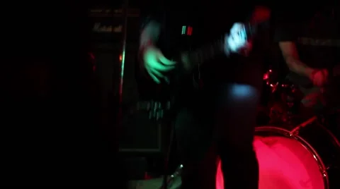 Guitar player jumping on the stage Stock Footage 40310750