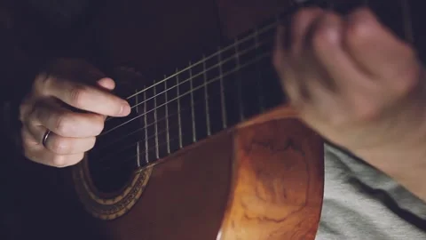 Guitar player man close up Stock Footage 138922170