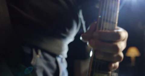 Guitar player playing guitar Stock Footage 114833867