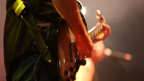 Guitar Player Playing with Singer in Background Stock Footage 81739560