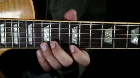 Guitar player playing a solo Stock Footage 21439852