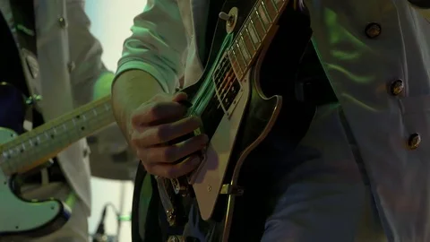 Guitar player is playing solo Stock Footage 103817368