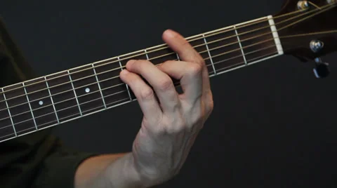 Guitar player practicing guitar, close-up Stock Footage 35848373