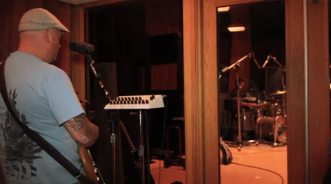 Guitar player Recording Studio As 17 Video stock 35308312
