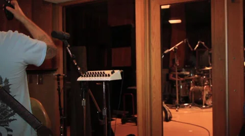 Guitar player in Recording Studio As 18 Video stock 35234774
