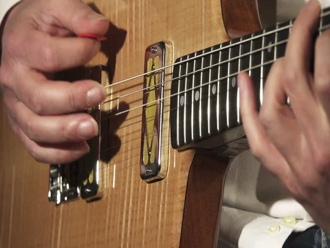 Guitar Player in Recording Studio Video stock 74659643