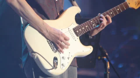 Guitar player on stage Stock Footage 26255789