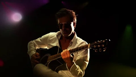 GUITAR PLAYER ON STAGE Video stock 74764387