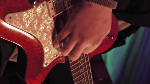 Guitar player on the stage Stock Footage 91151763