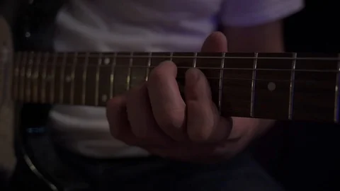 Guitar player at studio - slowmo Stock Footage 126522785
