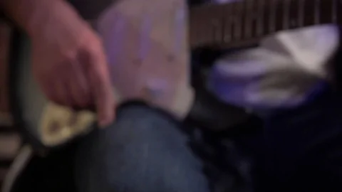 Guitar player at studio - slowmo Stock Footage