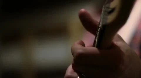 Guitar Playing Close Up, shot 1 Stock Footage 20115402