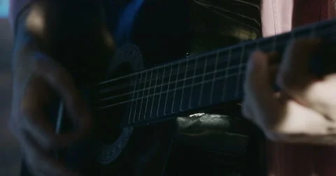 Guitar Playing Closeup Stock Footage 56498812