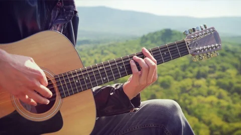 Guitar Playing Stock Footage 90683280
