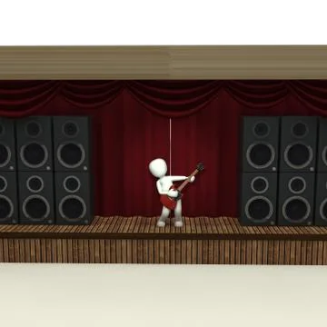 Guitar playing Stock Illustration