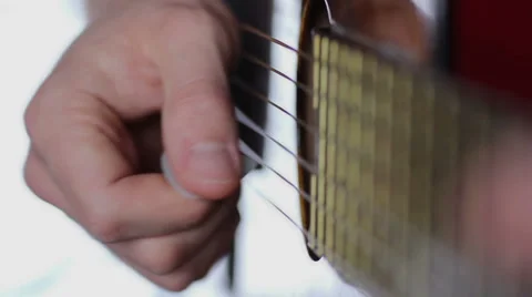 Guitar playing with the pick Stock Footage 47711727