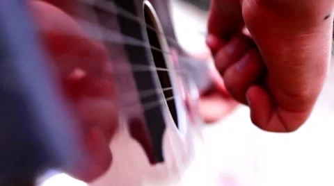 Guitar playing SLOW-MO Stock Footage 53789621