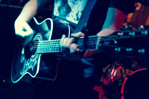 Guitar pro live performance Stock Photos