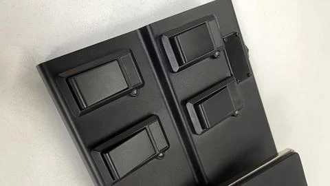 Guitar processor in a metal case for playing electric, acoustic and bass guit Stock Photos