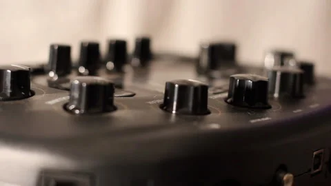 Guitar Processor Rotating in a close up shot Video stock 242397202