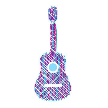 Guitar scribbled  Stock Illustration