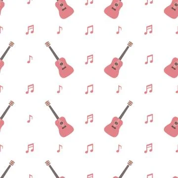 Guitar seamless pattern vector background Stock Illustration
