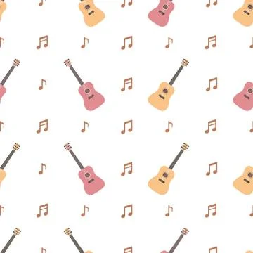 Guitar seamless pattern vector background Stock Illustration