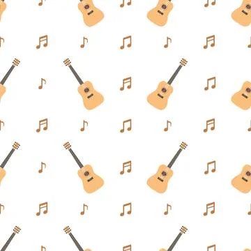 Guitar seamless pattern vector background Stock Illustration