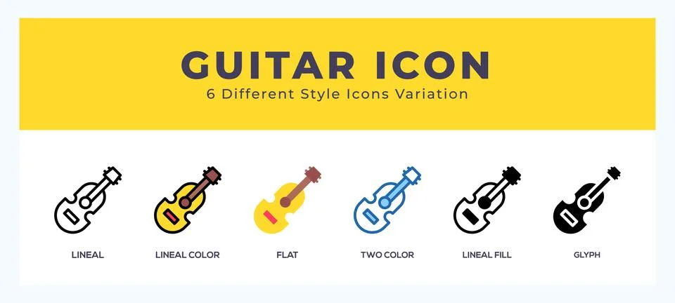 Guitar set of vector icon. For web. and mobile app Stock Illustration
